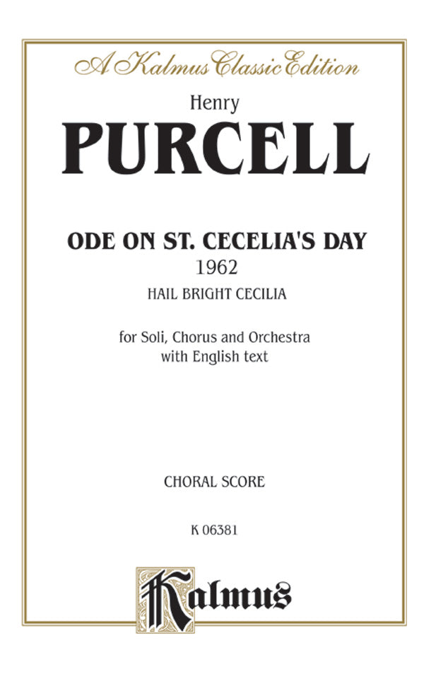 Purcell: Ode to St. Cecilia's Day