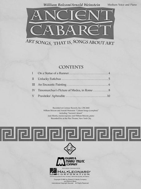 Bolcom: Ancient Cabaret