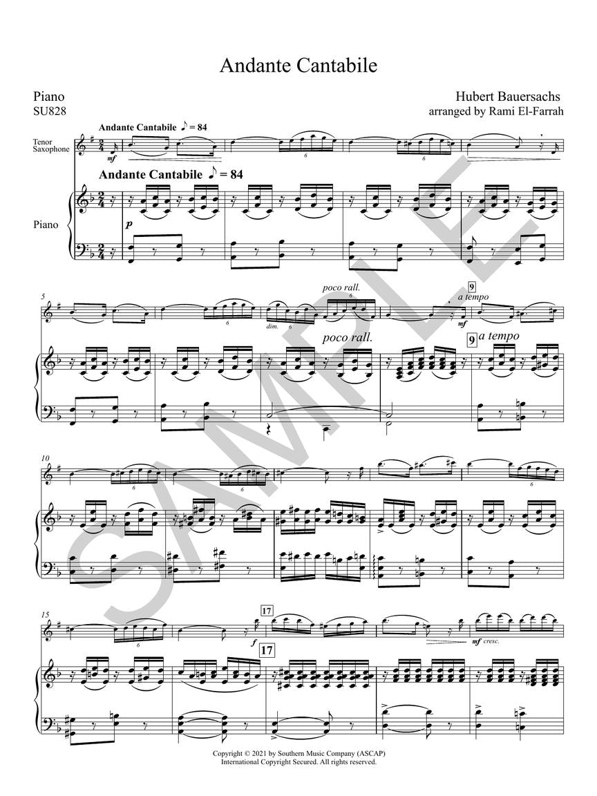 Bauersachs: Andante Cantabile (arr. for tenor sax & piano)