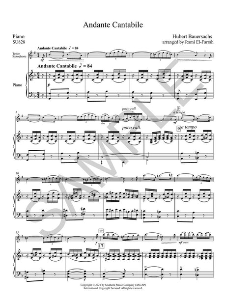 Bauersachs: Andante Cantabile (arr. for tenor sax & piano)