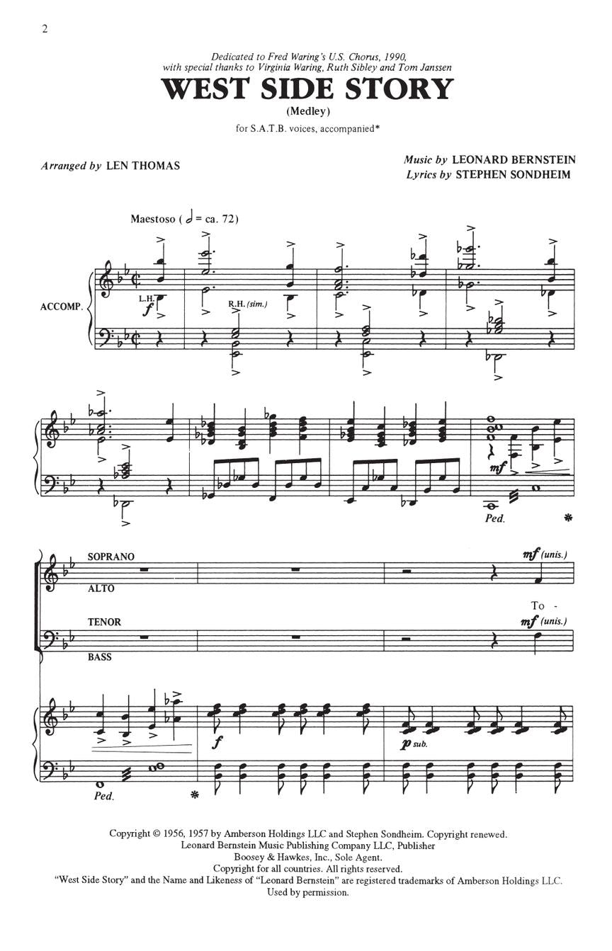 Bernstein: Choral Medley from West Side Story for SATB