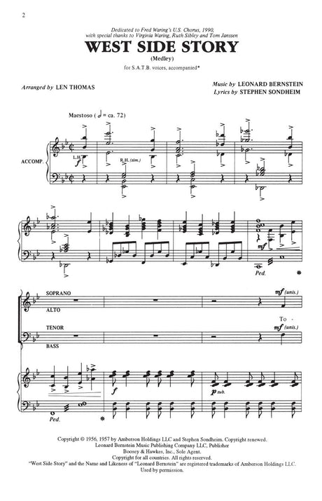 Bernstein: Choral Medley from West Side Story for SATB