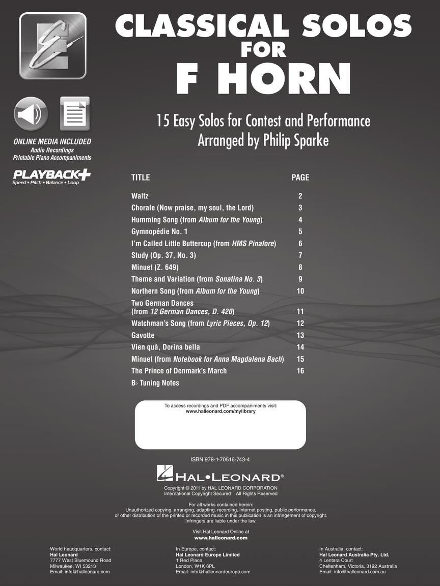 Classical Solos for French Horn - Volume 1