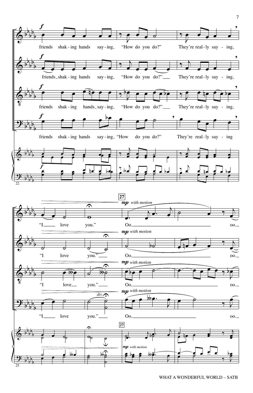 Weiss-Thiele: What a Wonderful World (arr. for SATB)