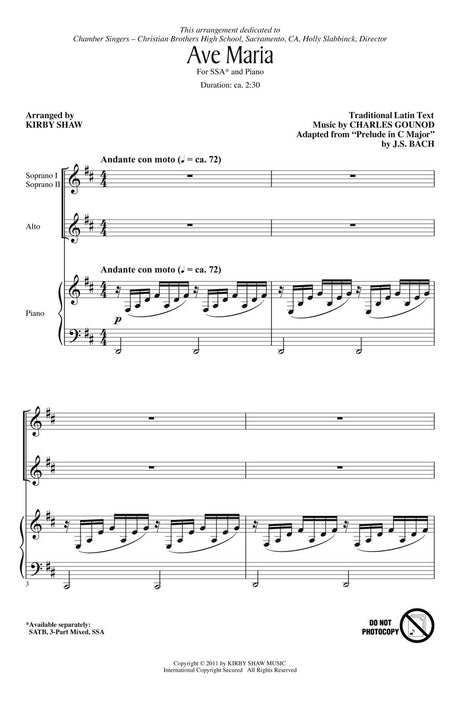 Gounod: Ave Maria (arr. for SSA & piano)