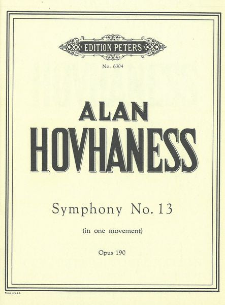 Hovhaness: Symphony No. 13, Op. 190