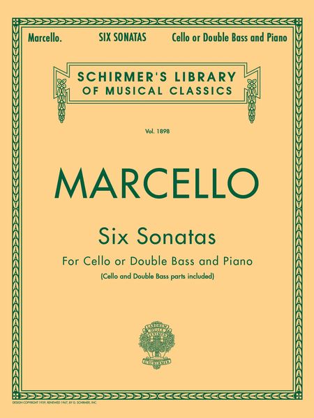 Marcello: 6 Sonatas for Cello or Double Bass