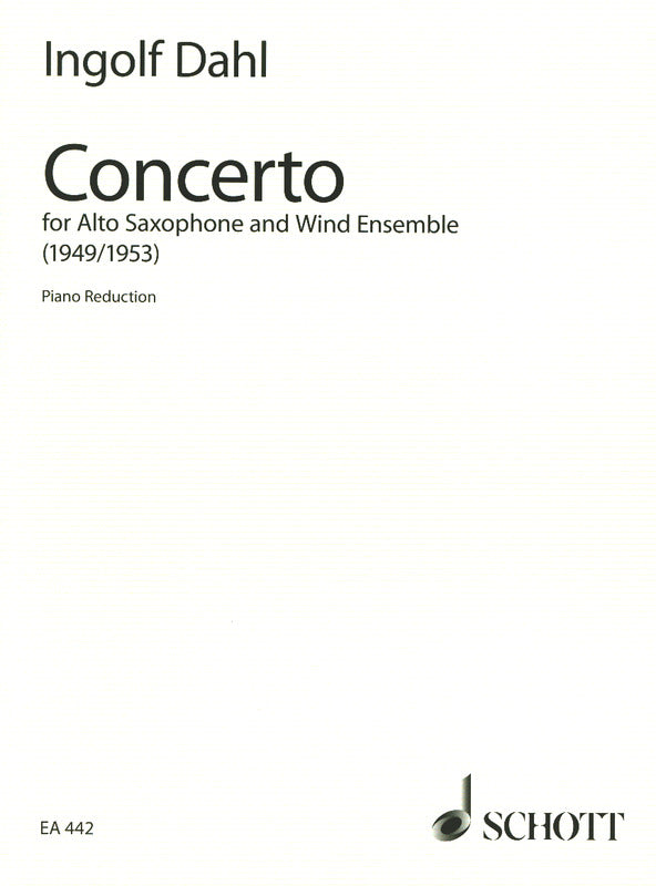 Dahl: Alto Saxophone Concerto