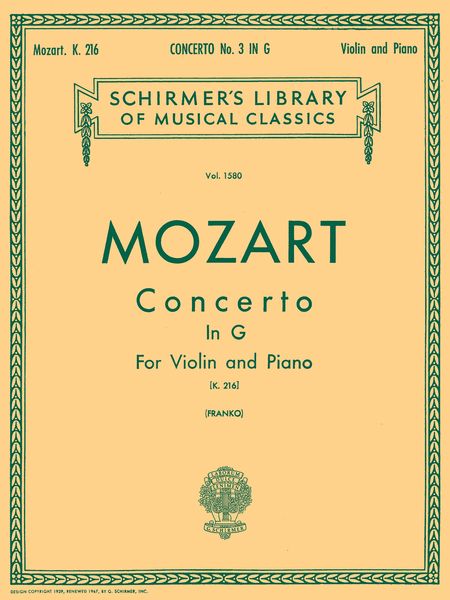 Mozart: Violin Concerto No. 3 in G Major, K. 216