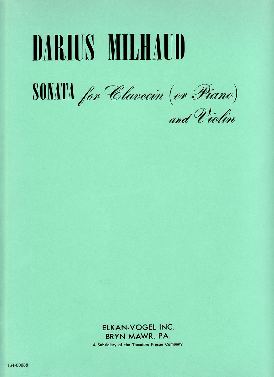 Milhaud: Sonata for Harpsichord and Violin