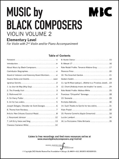 Music by Black Composers - Violin - Volume 2