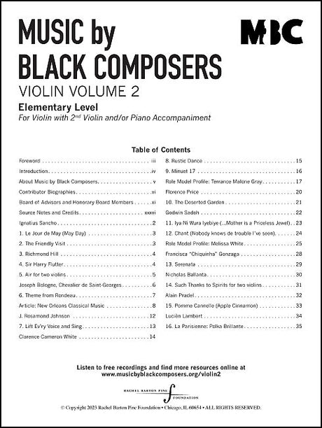 Music by Black Composers - Violin - Volume 2