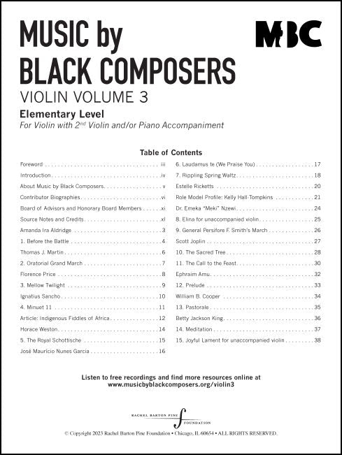 Music by Black Composers - Violin - Volume 3