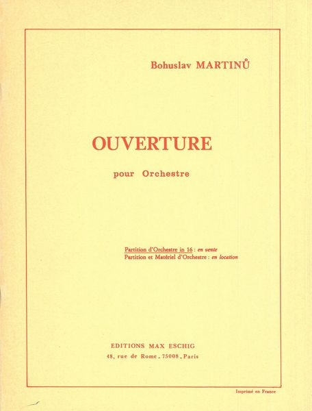 Martinů: Overture for Orchestra, H 345