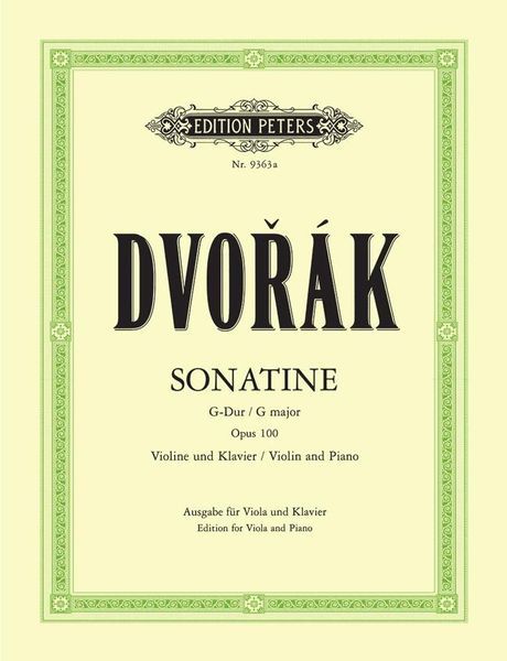Dvořák: Sonatina in G Major, Op. 100 (transc. for viola & piano)