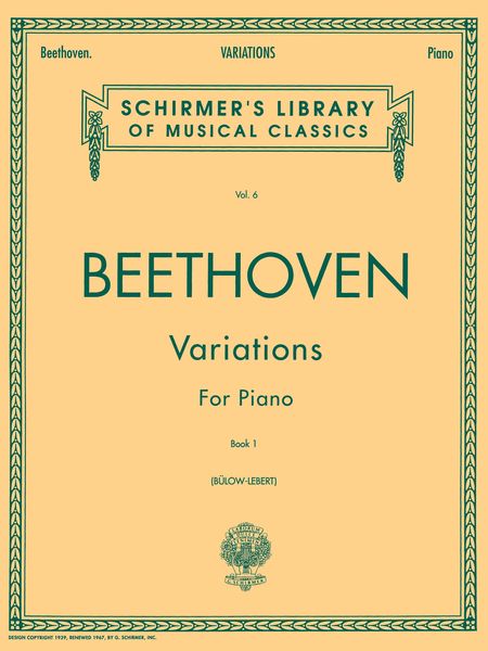 Beethoven: Piano Variations – Book 1