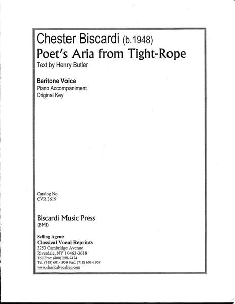 Biscardi: Poets' Aria from Tight-Rope