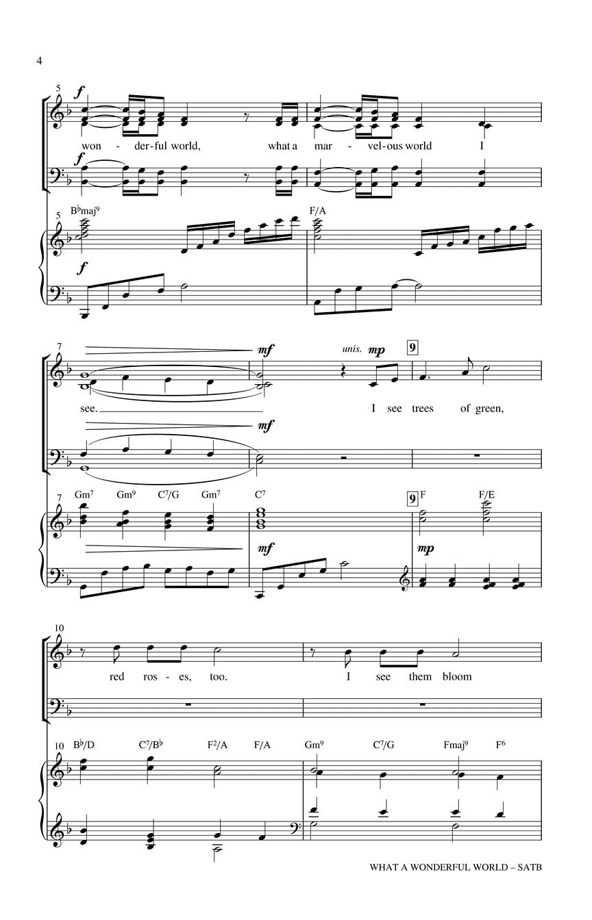 Weiss-Thiele: What a Wonderful World (arr. for SATB)