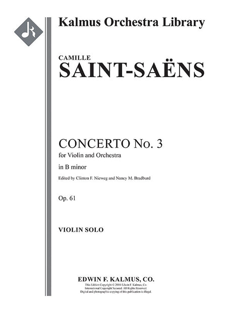 Saint-Saëns: Violin Concerto No. 3 in B Minor, Op. 61