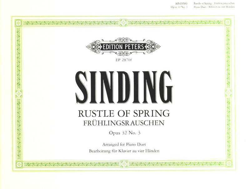 Sinding: Rustle of Spring, Op. 32, No. 3 (arr. for piano 4-hands)