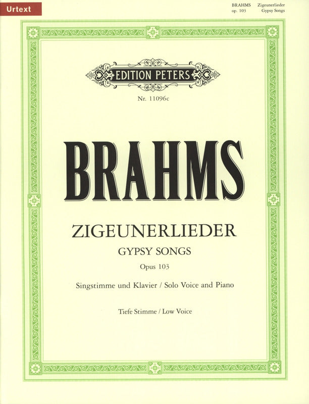 Brahms: Zigeunerlieder, Op. 103 (version for voice & piano)