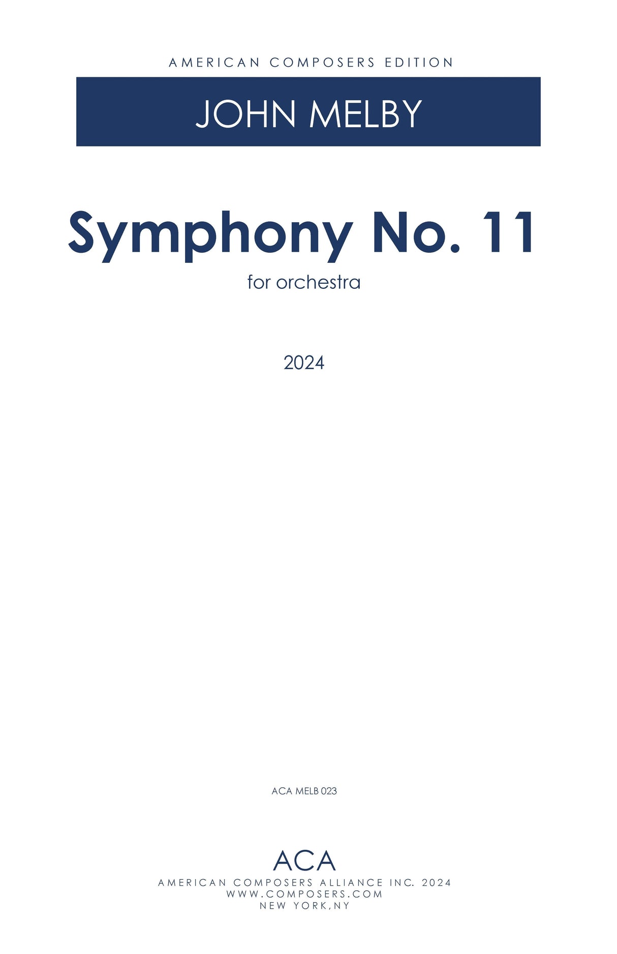 Melby: Symphony No. 11