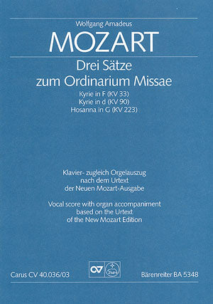 Mozart: 3 Sketches Ordinarium Missae