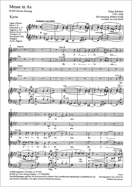 Schubert: Mass in A-flat Major, D 678