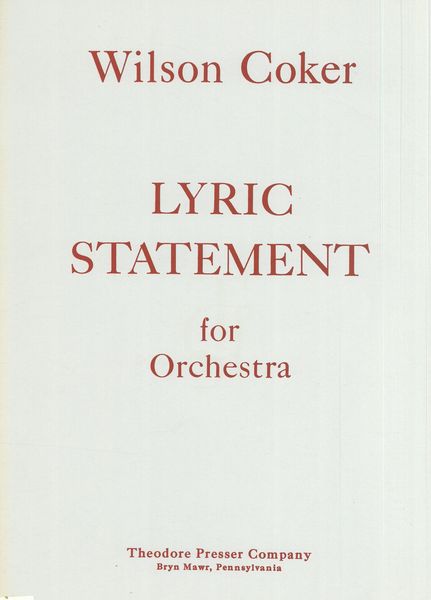 Coker: Lyric Statement