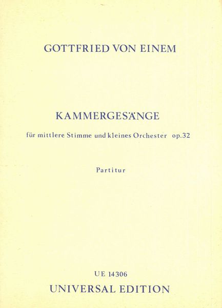 Einem: Kammergesänge, Op. 32