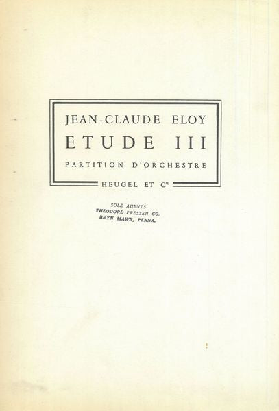 Eloy: Etude III