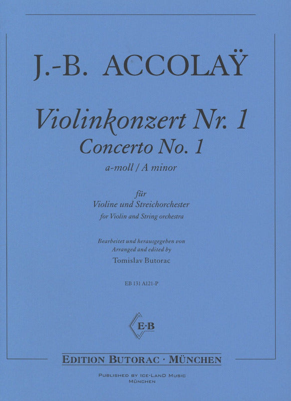 Accolay: Violin Concerto No. 1 in A Minor, Op. 12