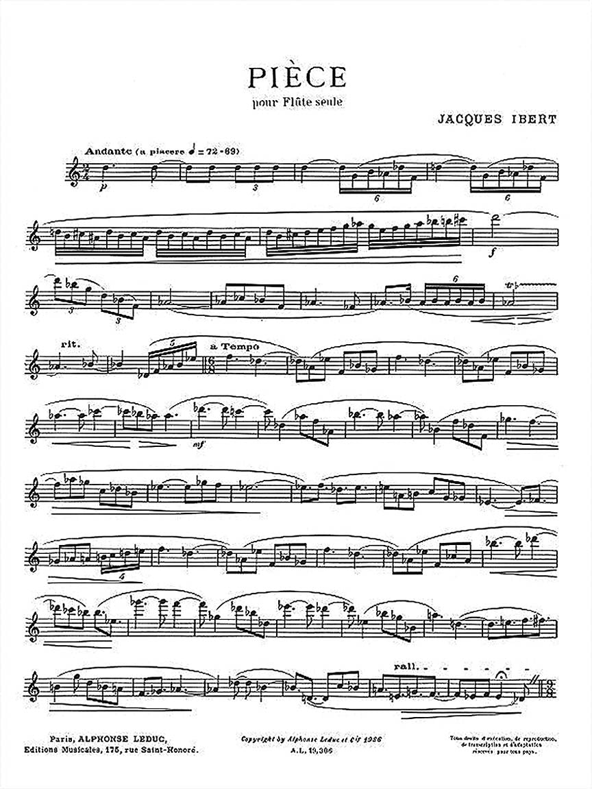 Ibert: Piece for Solo Flute