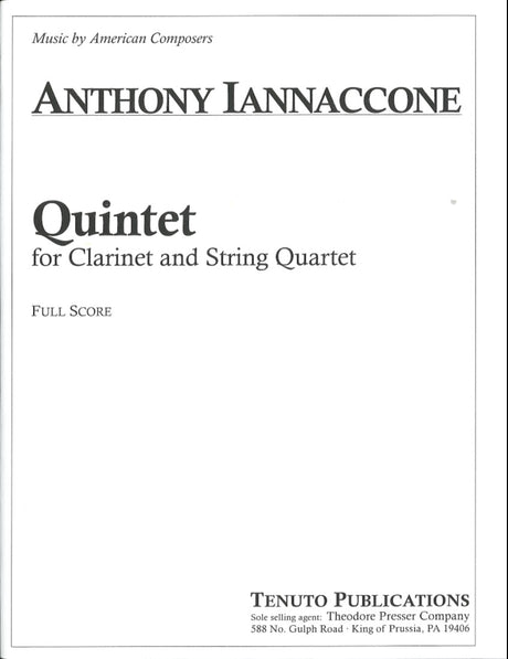 Iannaccone: Quintet for Clarinet & String Quartet