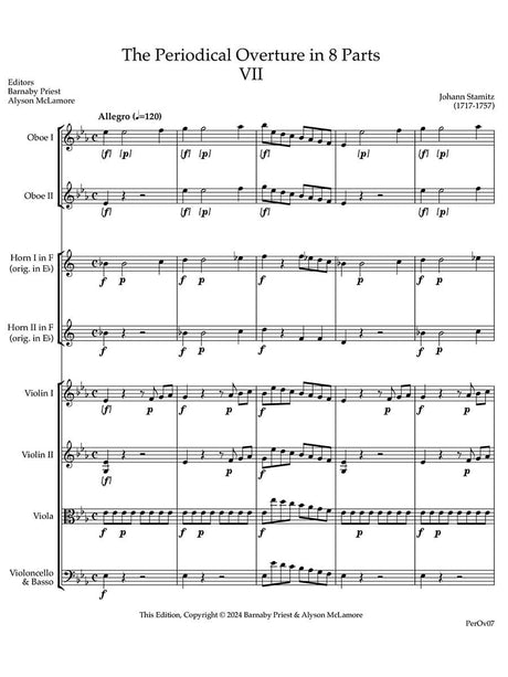 Stamitz: The Periodical Overture in 8 parts No. 7