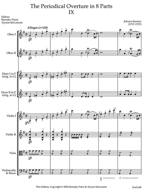 J. Stamitz: The Periodical Overture in 8 parts No. 9