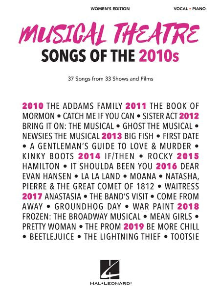 Musical Theatre Songs of the 2010s: Women's Edition