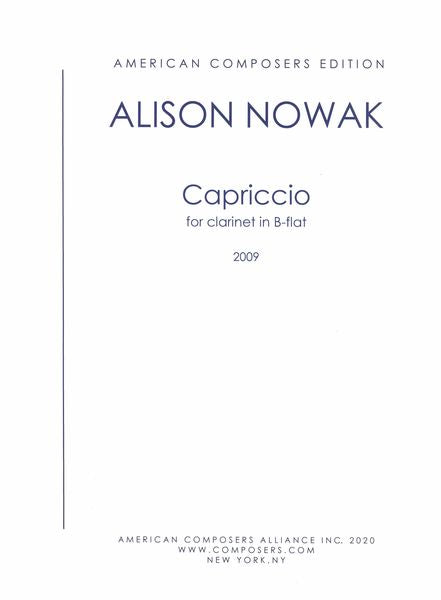 Nowak: Capriccio for Clarinet