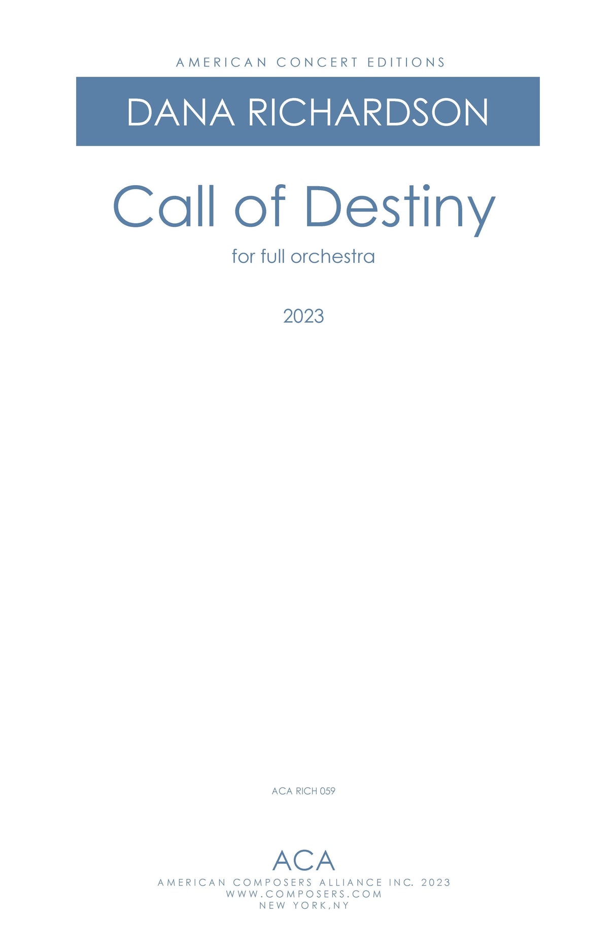 Richardson: Call of Destiny