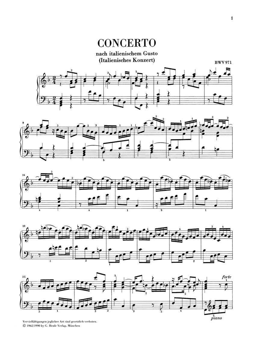 Bach: Italian Concerto, BWV 971