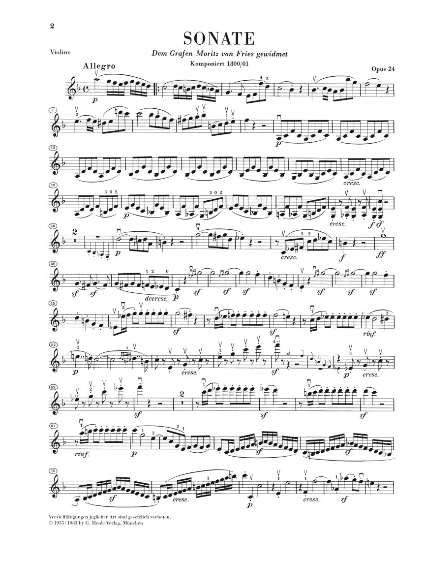 Beethoven: Violin Sonata in F Major, Op. 24 ("Spring Sonata")