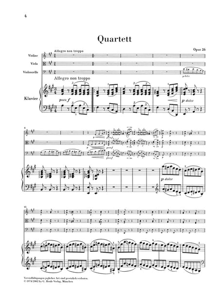 Brahms: Piano Quartet No. 2 in A Major, Op. 26