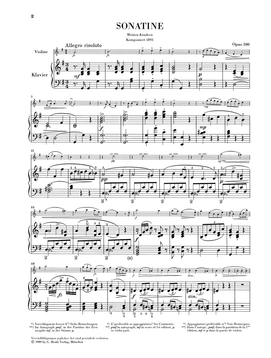 Dvořák: Sonatina in G Major, Op. 100