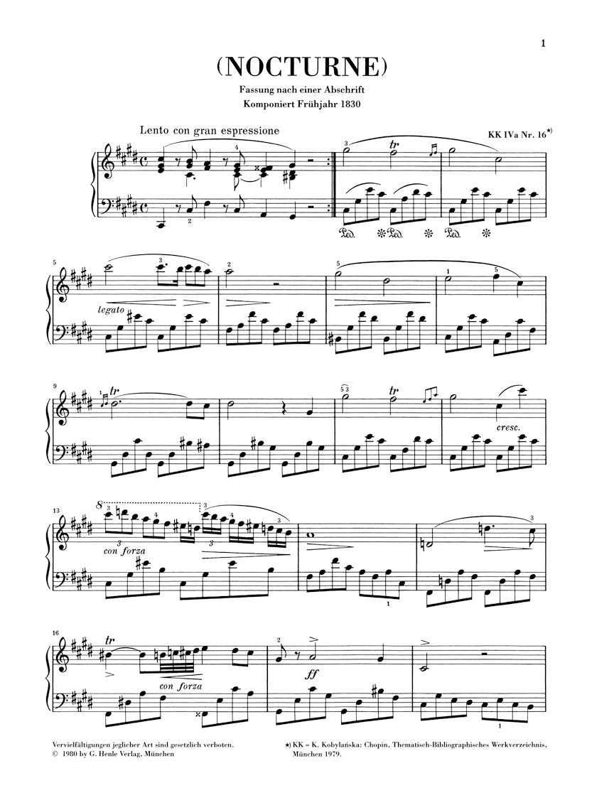 Partitions pour piano : Nocturne