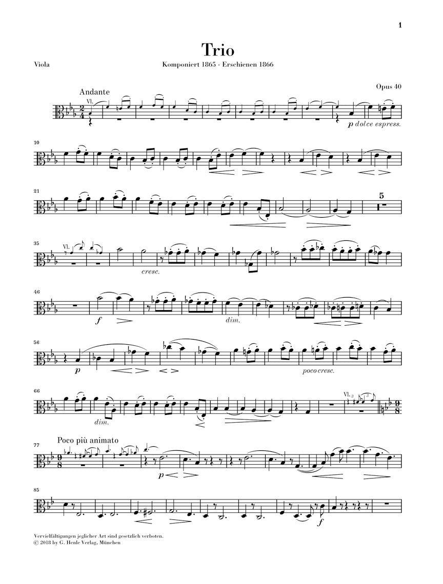 Brahms: Horn Trio in E-flat Major, Op. 40