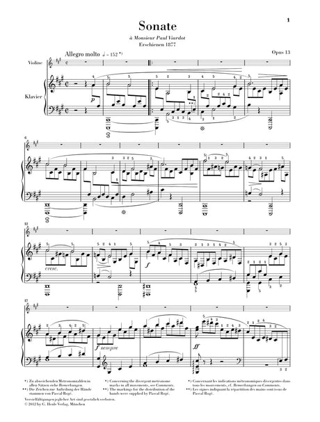 Fauré: Violin Sonata No. 1 in A Major, Op. 13