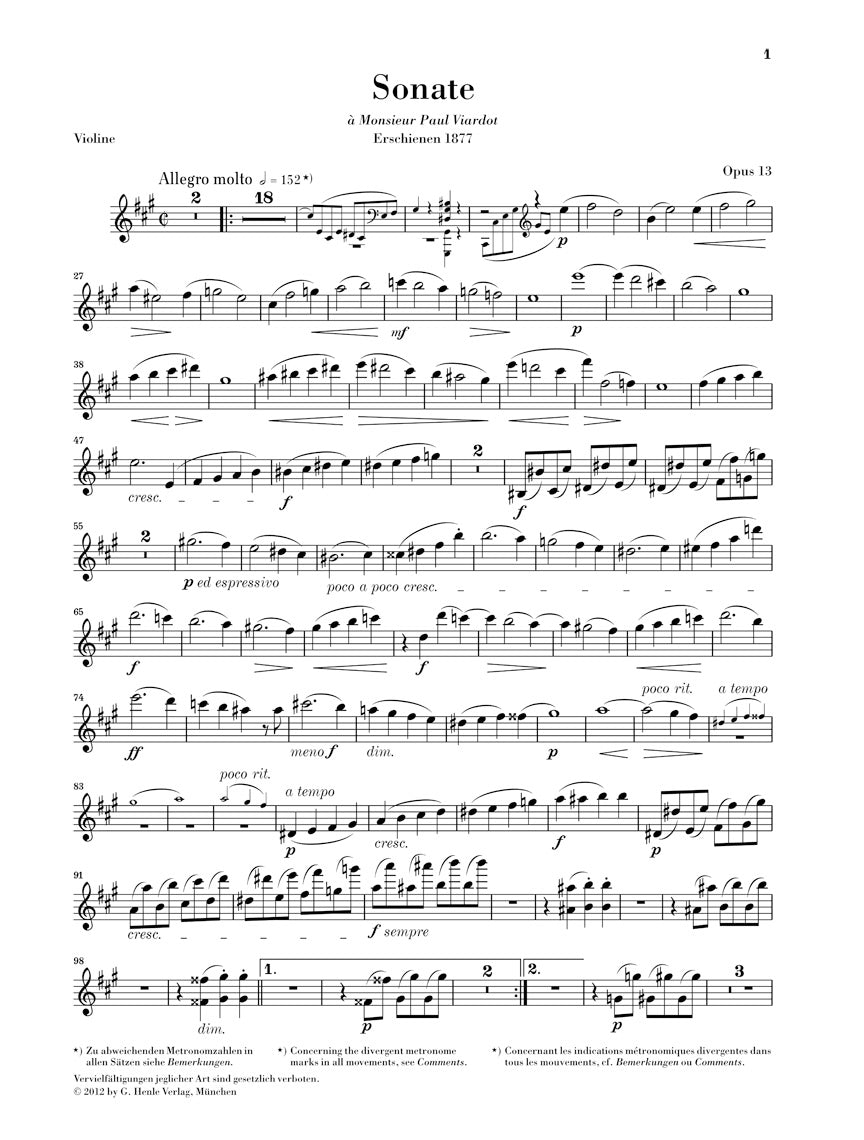 Fauré: Violin Sonata No. 1 in A Major, Op. 13