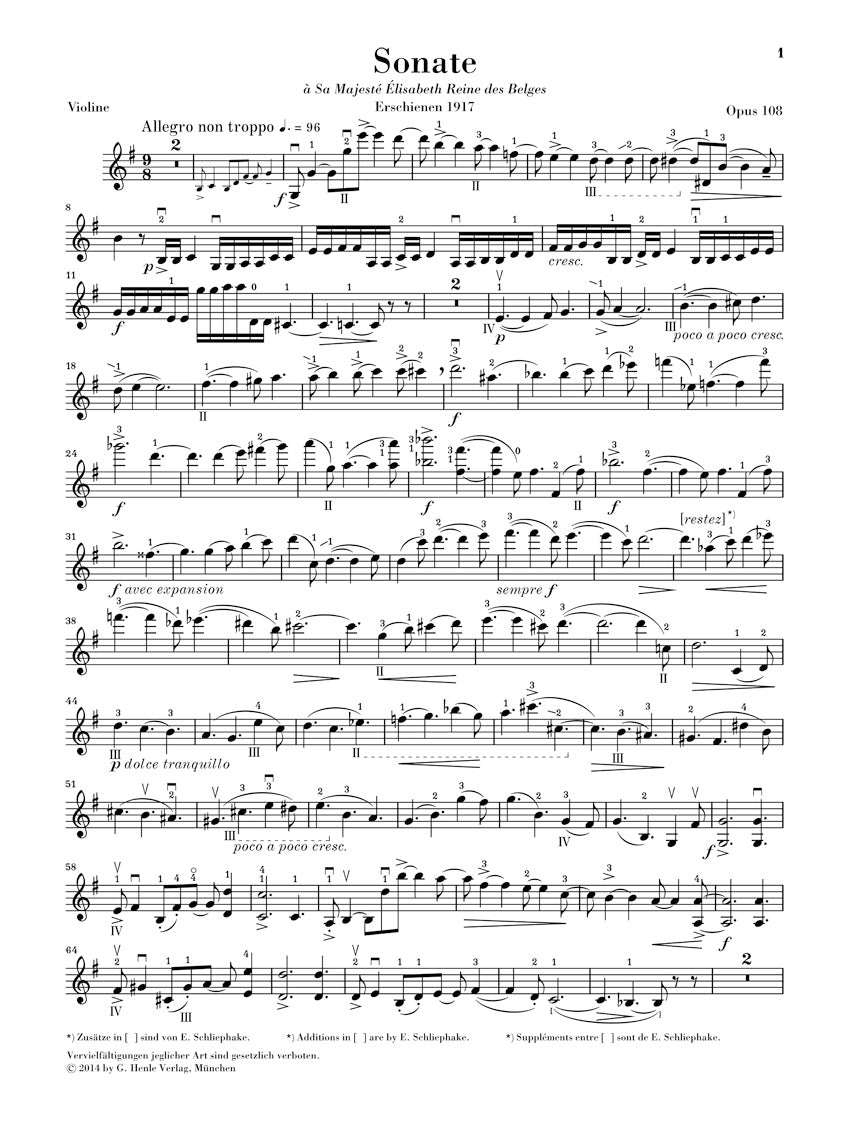 Fauré: Violin Sonata No. 2 in E Minor, Op. 108