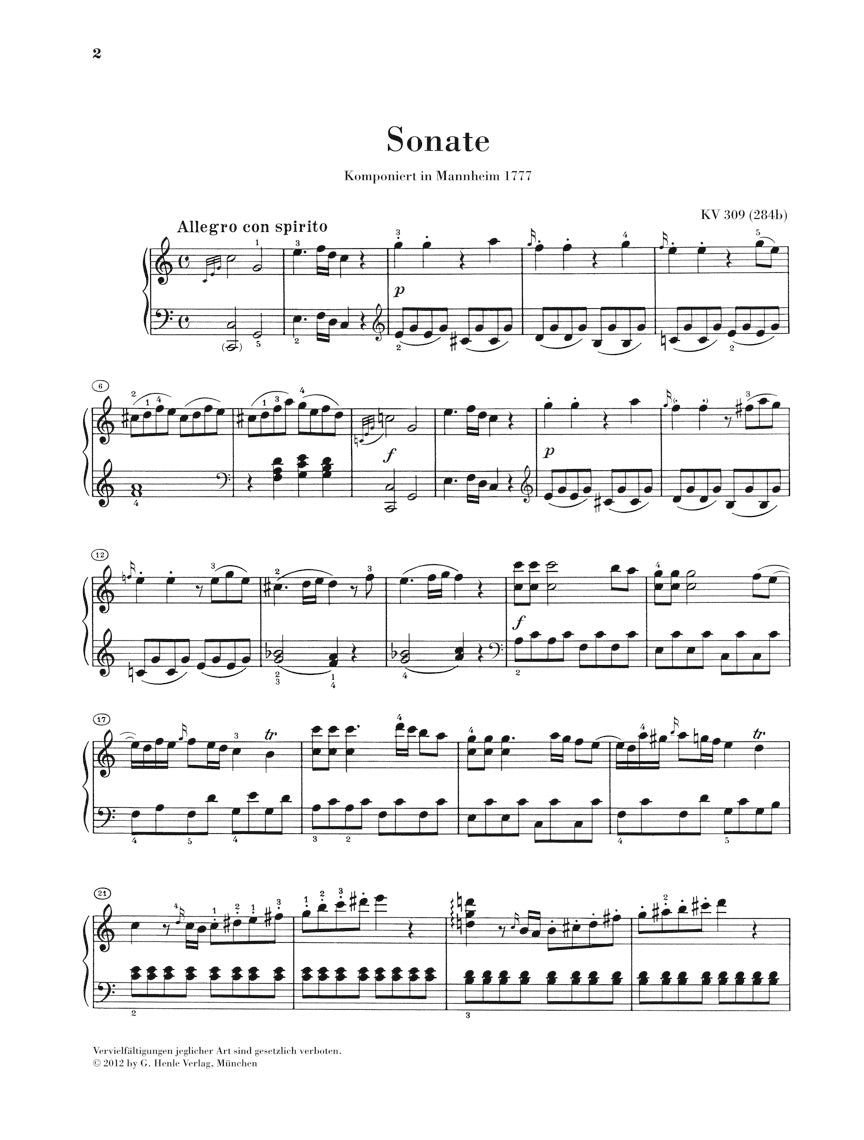 Mozart: Piano Sonata in C Major, K. 309 (284b)