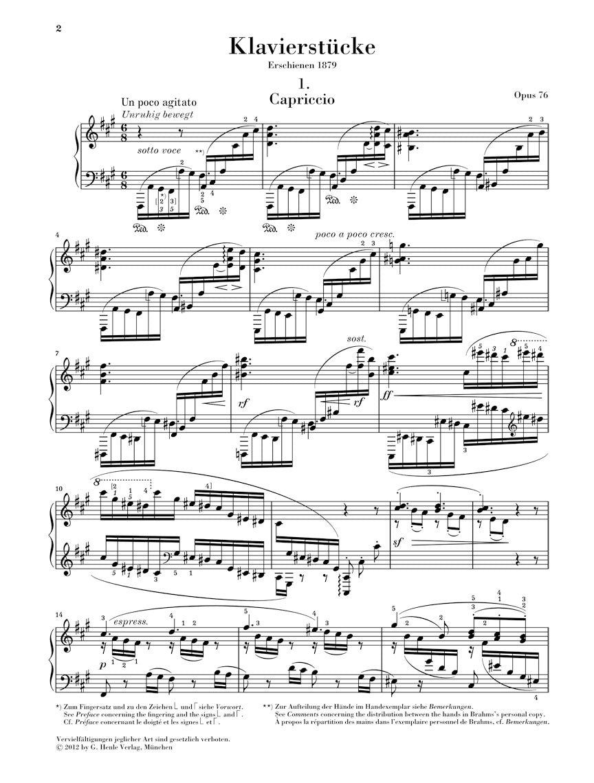 Brahms: 8 Piano Pieces, Op. 76